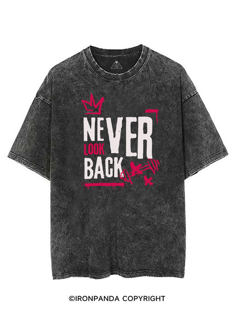 NEVER LOOK BACK VINTAGE GYM SHIRT