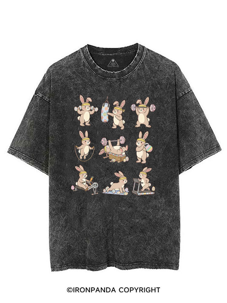GYM BUNNY EASTER VINTAGE GYM SHIRT