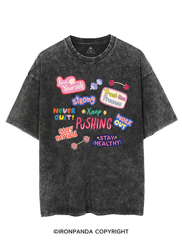 KEEP PUSHING VINTAGE GYM SHIRT
