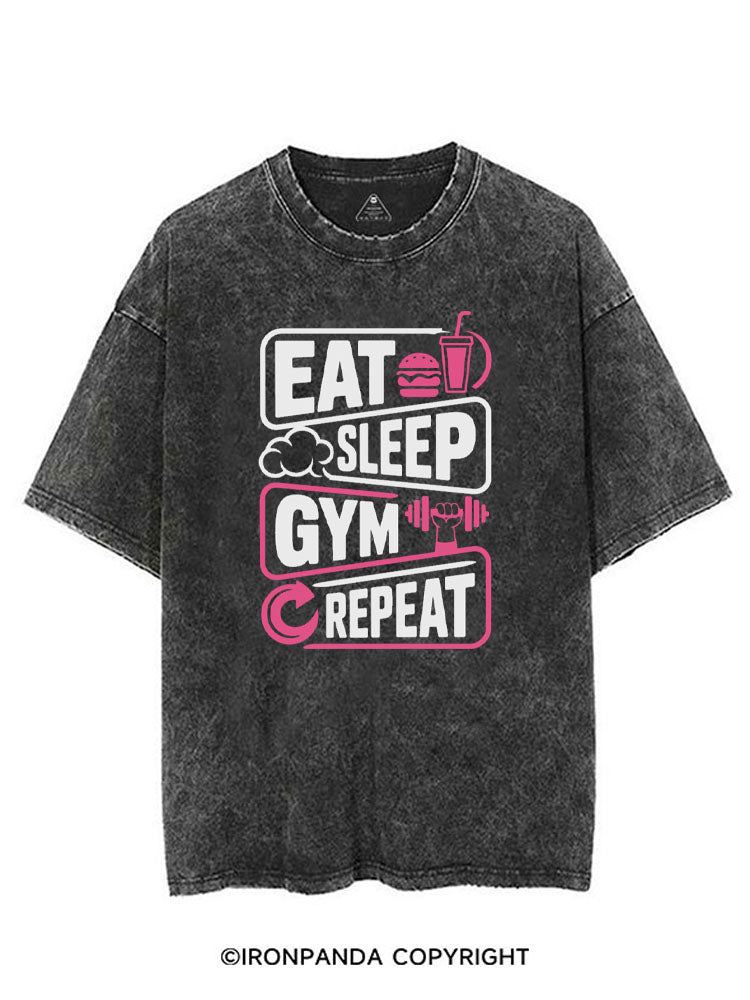 EAT SLEEP GYM REPEAT VINTAGE GYM SHIRT