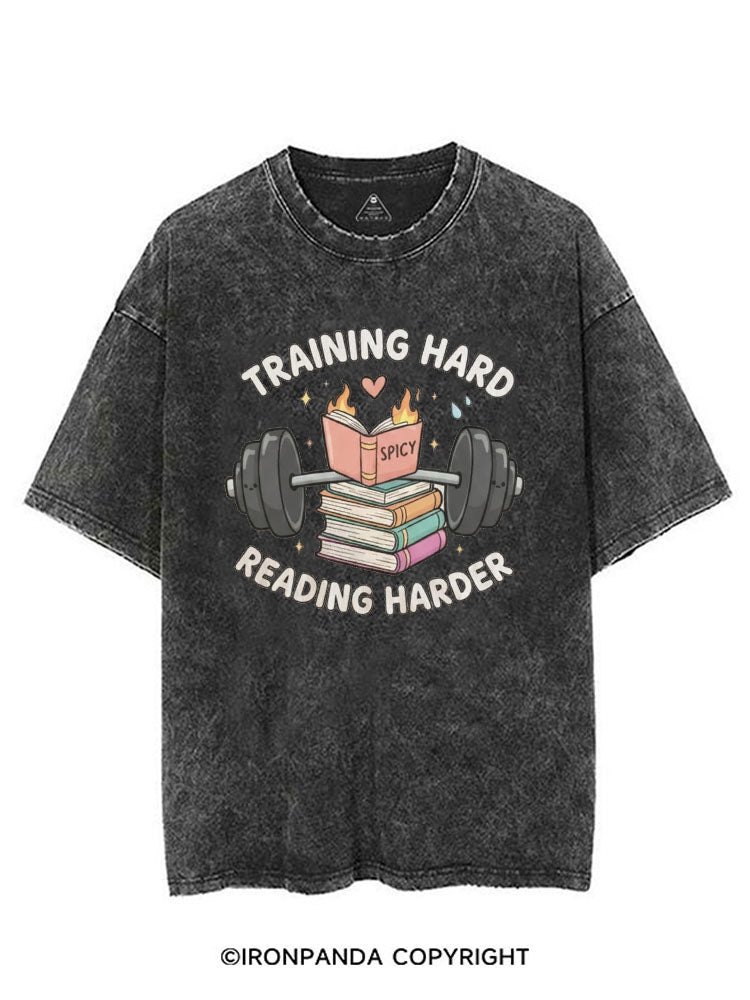 TRAINING HARD READING HARDER VINTAGE GYM SHIRT