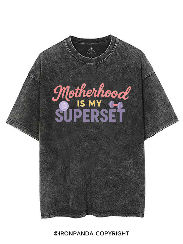 MOTHERHOOD IS MY SUPERSET VINTAGE GYM SHIRT