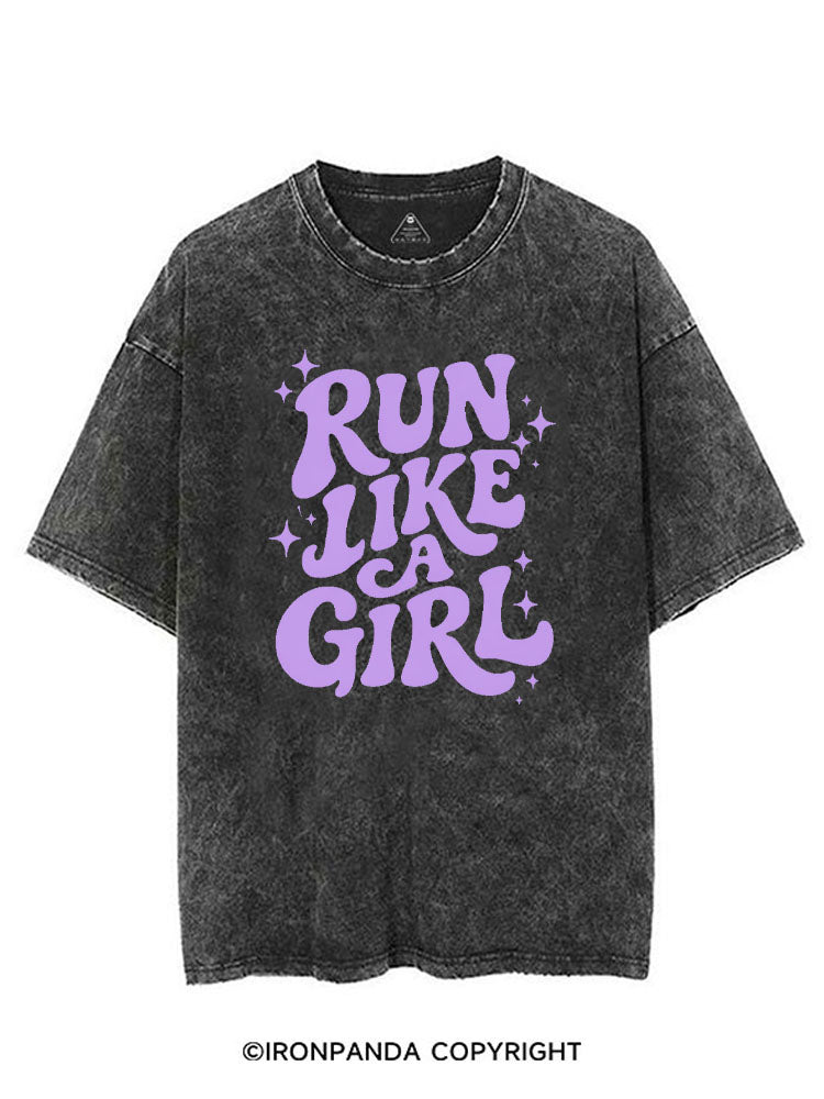 RUN LIKE A GIRL VINTAGE GYM SHIRT