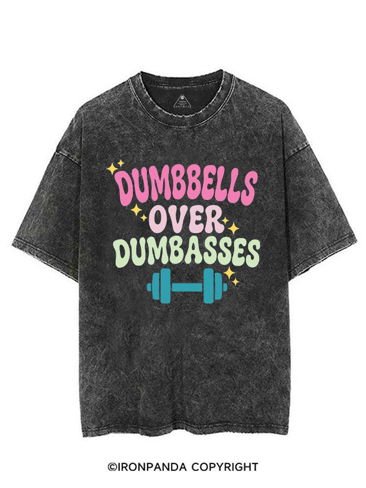 DUMBBELLS OVER DUMBASSES VINTAGE GYM SHIRT