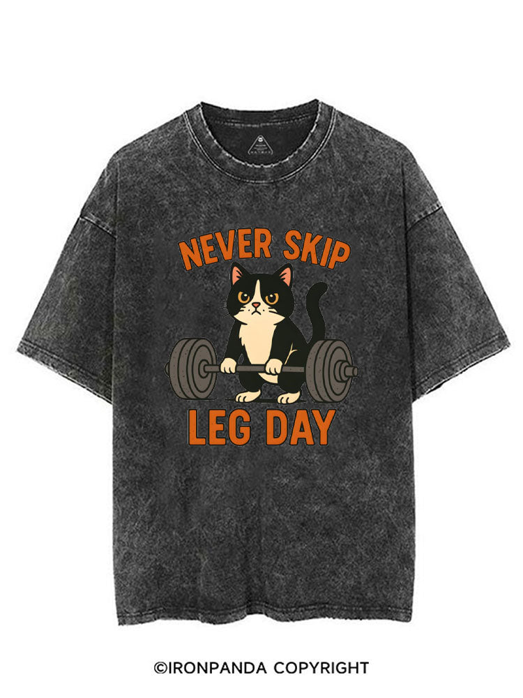 NEVER SKIP LEG DAY VINTAGE GYM SHIRT