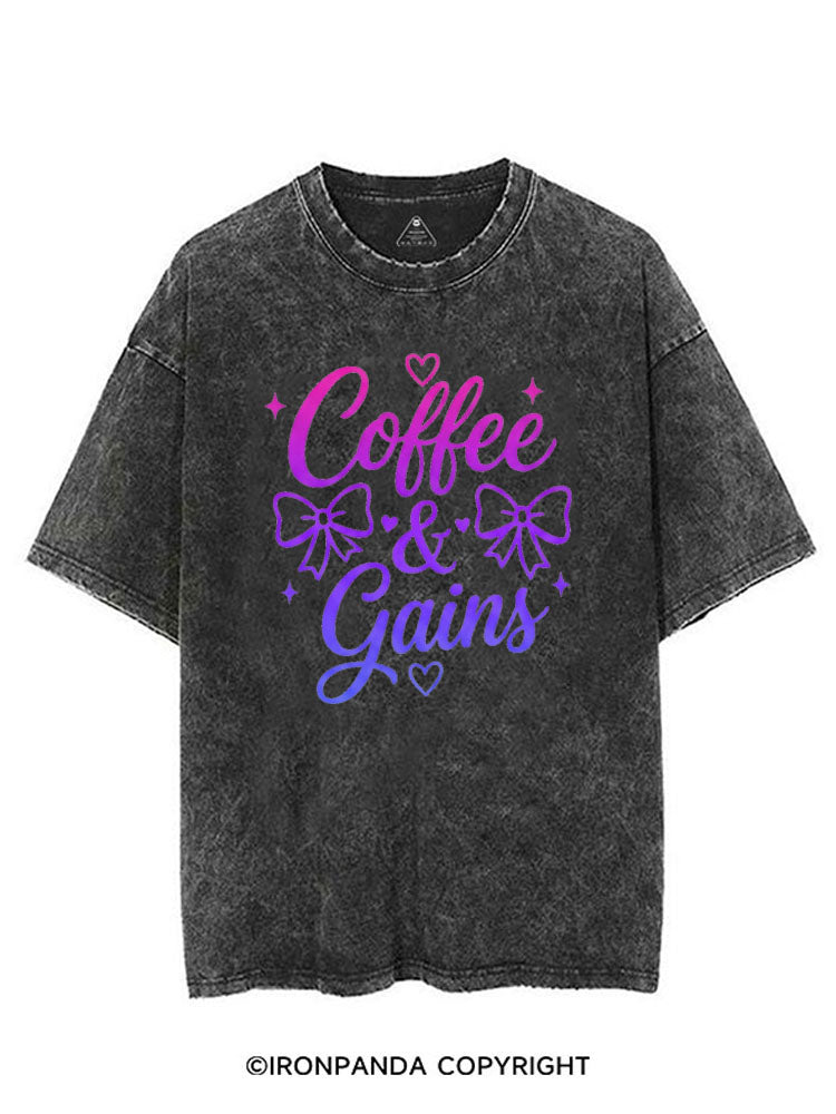 COFFEE & GAINS VINTAGE GYM SHIRT