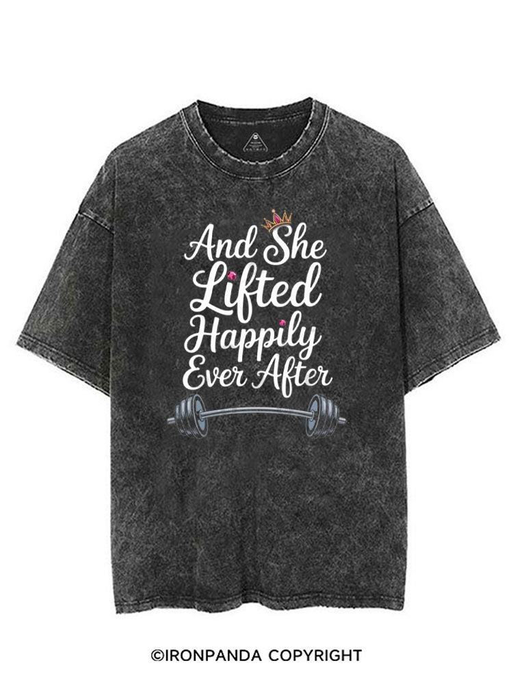 AND SHE LIFTED HAPPILY EVER AFTER VINTAGE GYM SHIRT