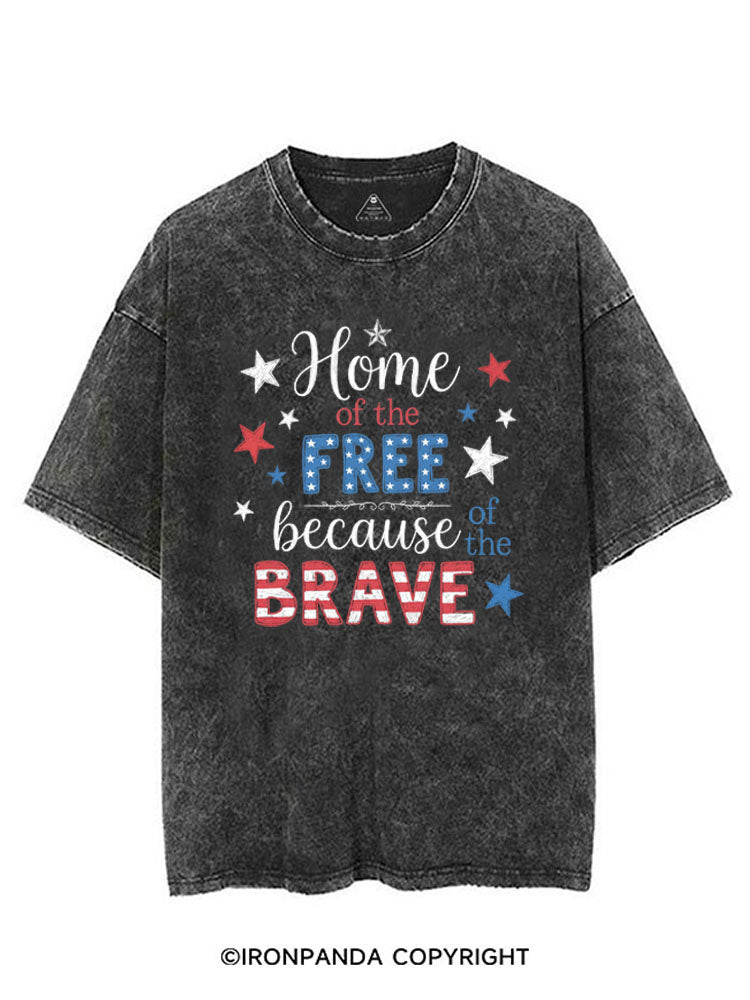 HOME OF THE FREE BECAUSE OF THE BRAVE VINTAGE GYM SHIRT