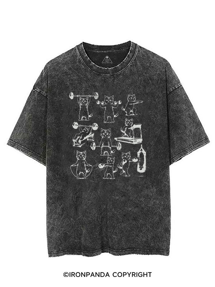 FUNNY CATS GYM CAT LOVER VINTAGE GYM SHIRT