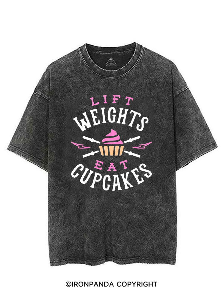 LIFT WEIGHTS EAT CUPCAKES VINTAGE GYM SHIRT