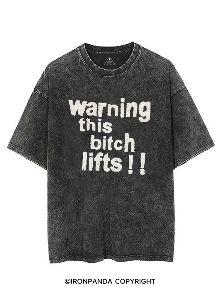 WARNING THIS BITCH LIFTS!! VINTAGE GYM SHIRT