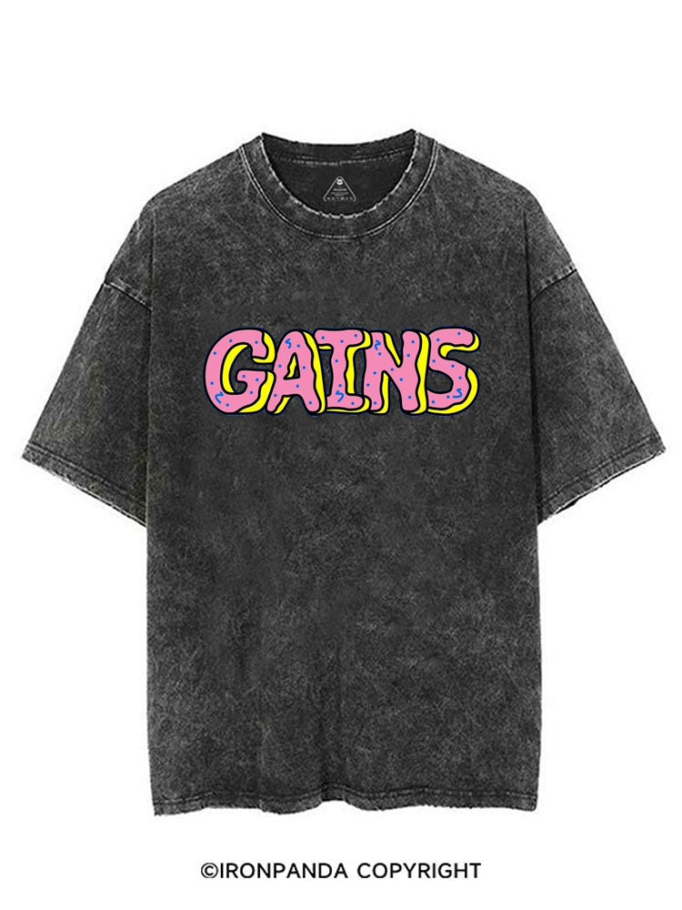 GAINS DONUT VINTAGE GYM SHIRT