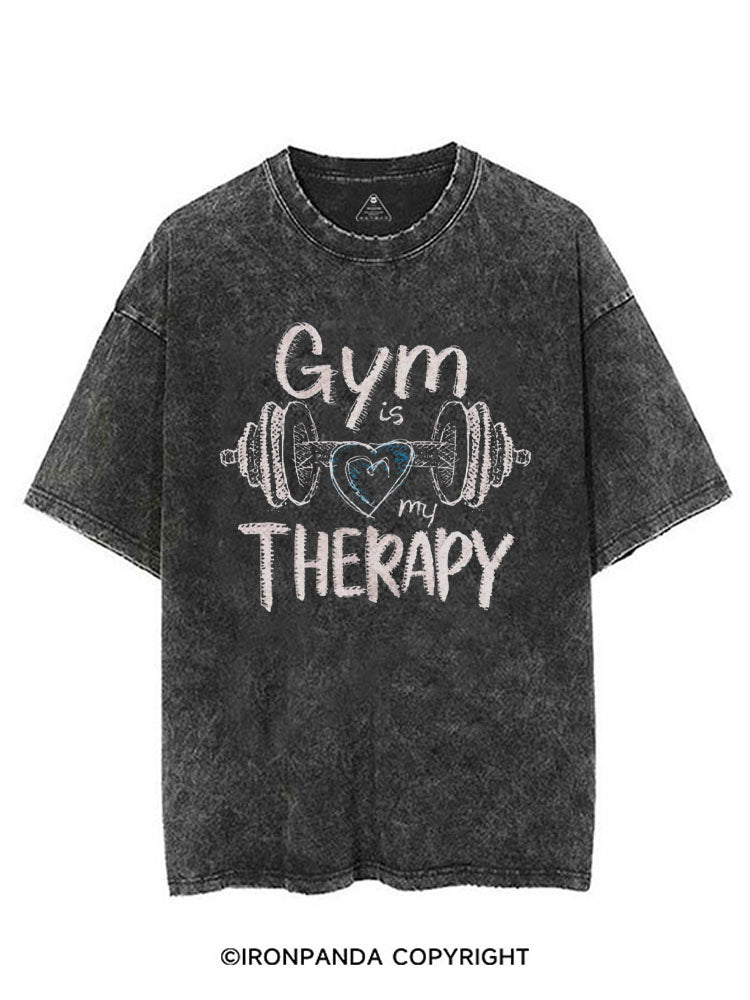 GYM IS MY THERAPY FITNESS VINTAGE GYM SHIRT