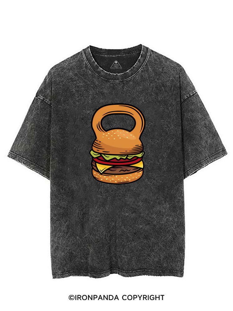 BURGER KETTLEBELL VINTAGE GYM SHIRT