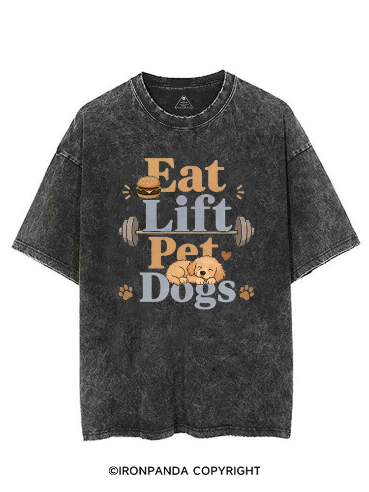 EAT LIFT PET DOGS WORKOUT VINTAGE GYM SHIRT