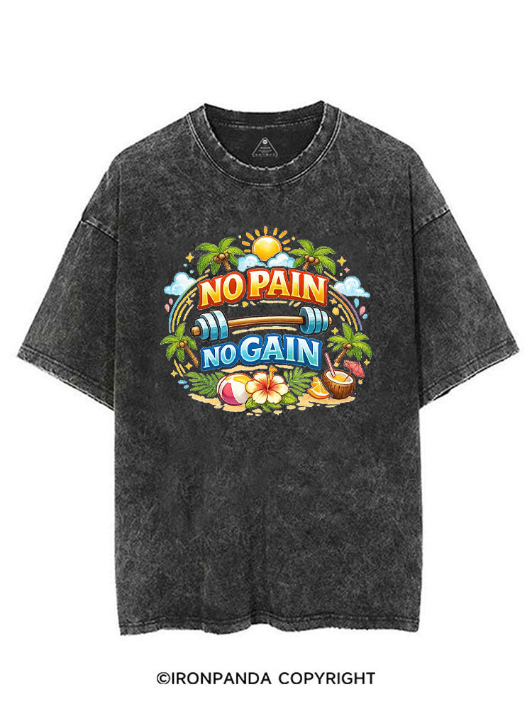 NO PAIN NO GAIN SUMMER VINTAGE GYM SHIRT