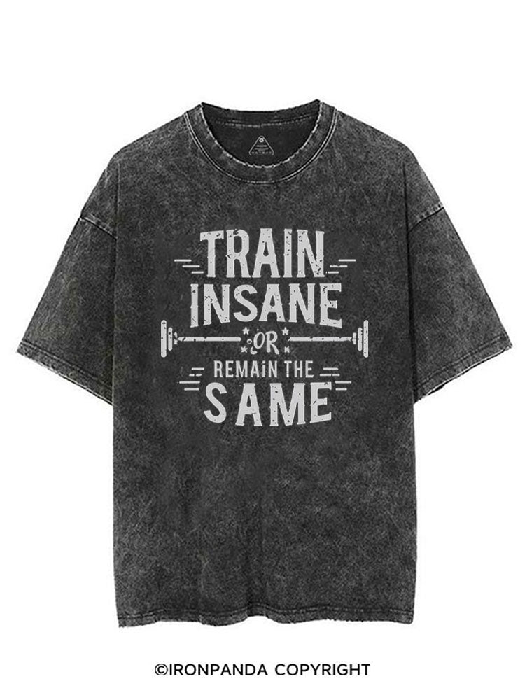 TRAIN INSANE OR REMAIN THE SAME VINTAGE GYM SHIRT