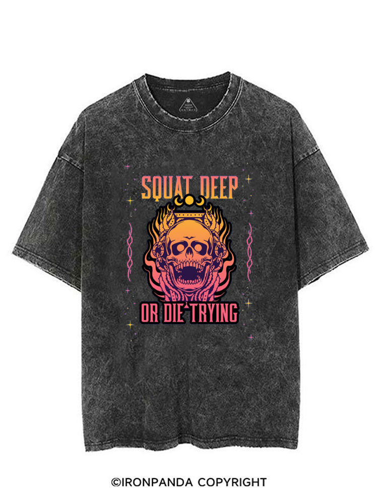 SQUAT DEEP OR DIE TRYING VINTAGE GYM SHIRT