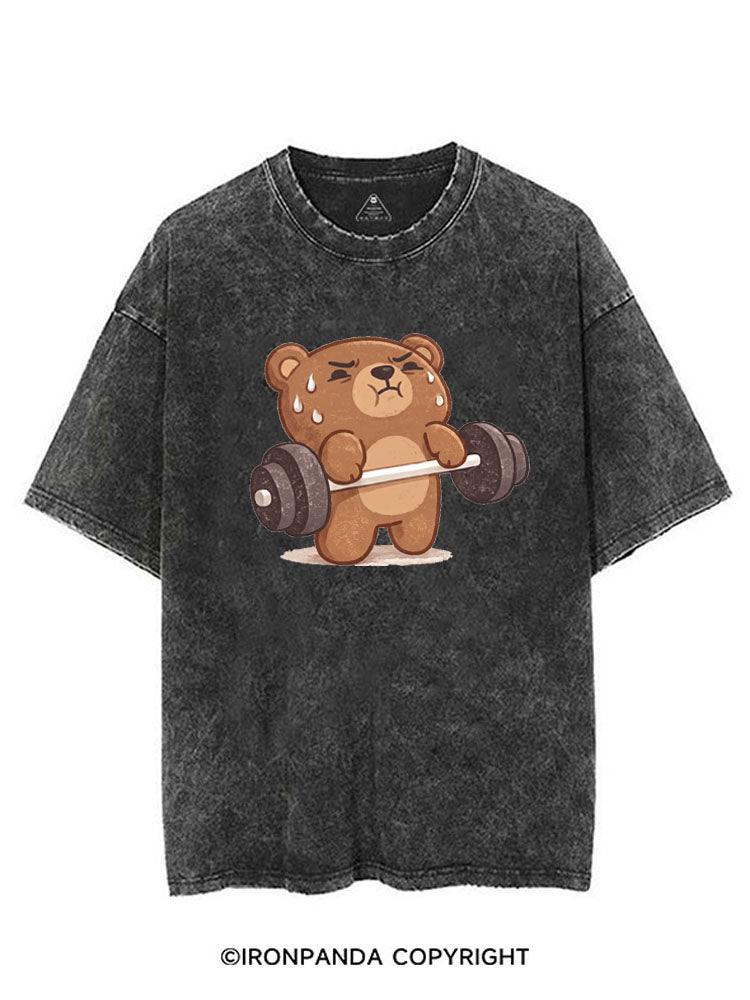 BEARY TIRED BUT BEARY STRONG VINTAGE GYM SHIRT