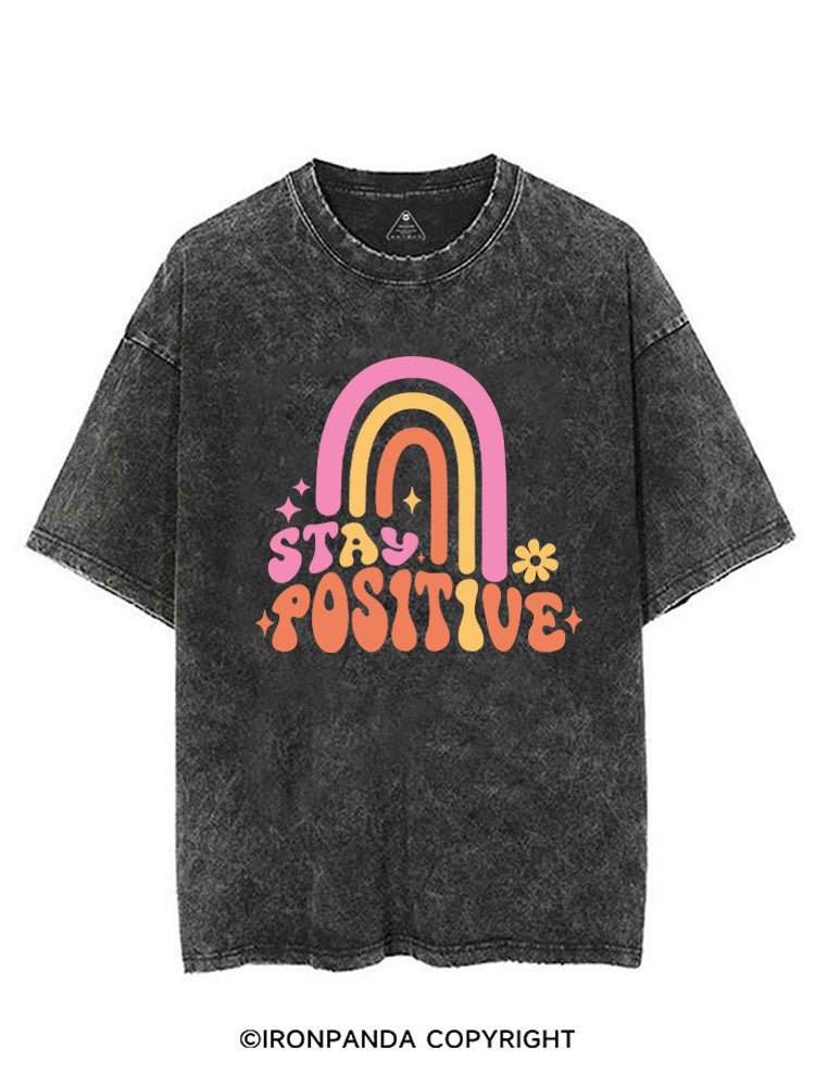 STAY POSITIVE FUNNY GYM VINTAGE GYM SHIRT