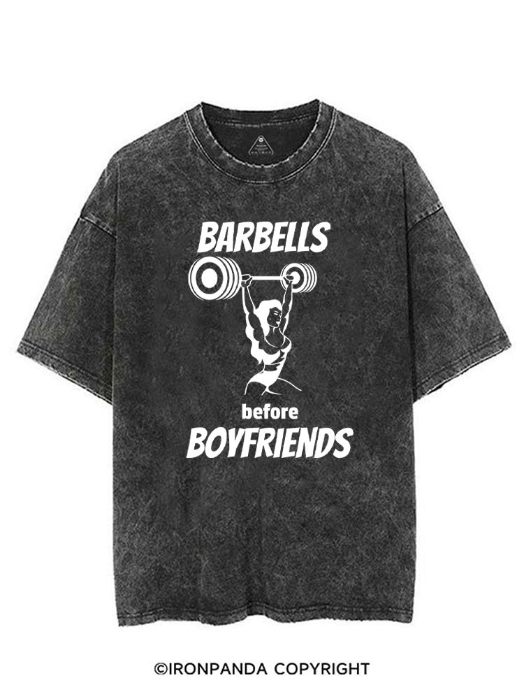 BARBELLS BEFORE BOYFRIENDS VINTAGE GYM SHIRT