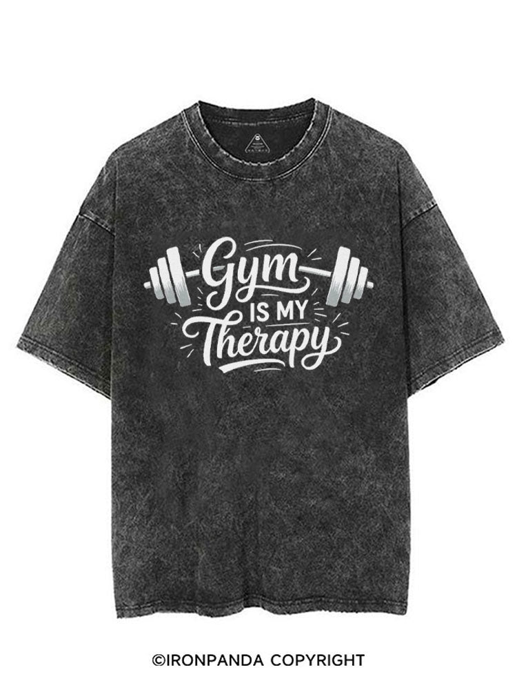 GYM IS MY THERAPY VINTAGE GYM SHIRT