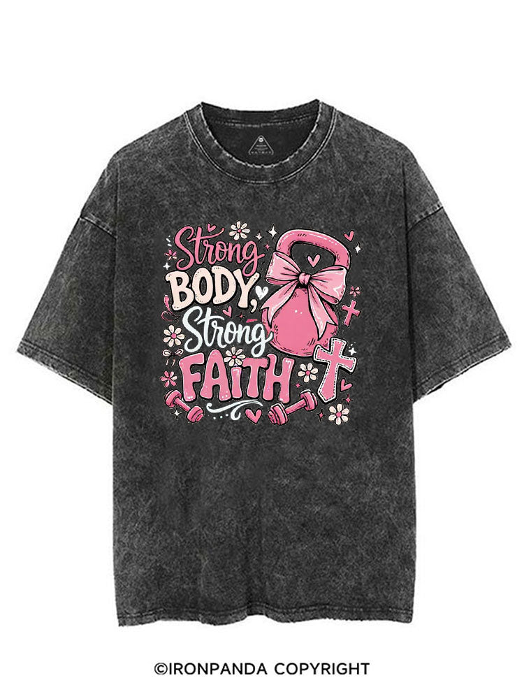 STRONG BODY, STRONG FAITH VINTAGE GYM SHIRT