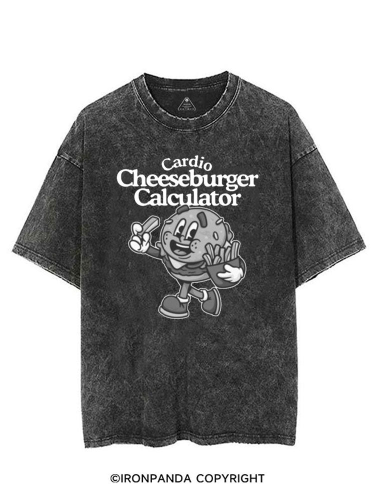 CARDIO CHEESEBURGER CALCULATOR VINTAGE GYM SHIRT
