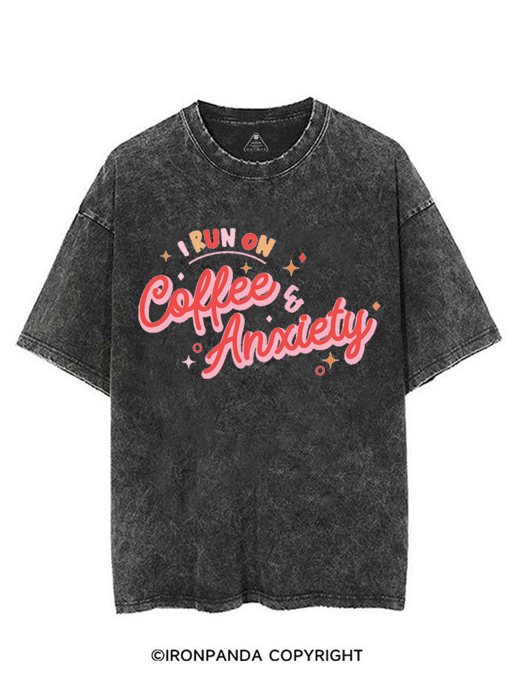 I RUN ON COFFEE & ANXIETY VINTAGE GYM SHIRT