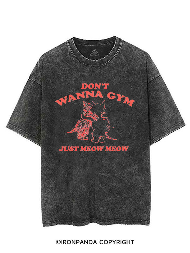 DON'T WANNA GYM JUST MEOW MEOW VINTAGE GYM SHIRT