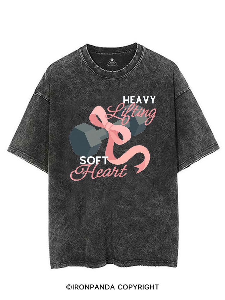 HEAVY LIFTING SOFT HEART VINTAGE GYM SHIRT