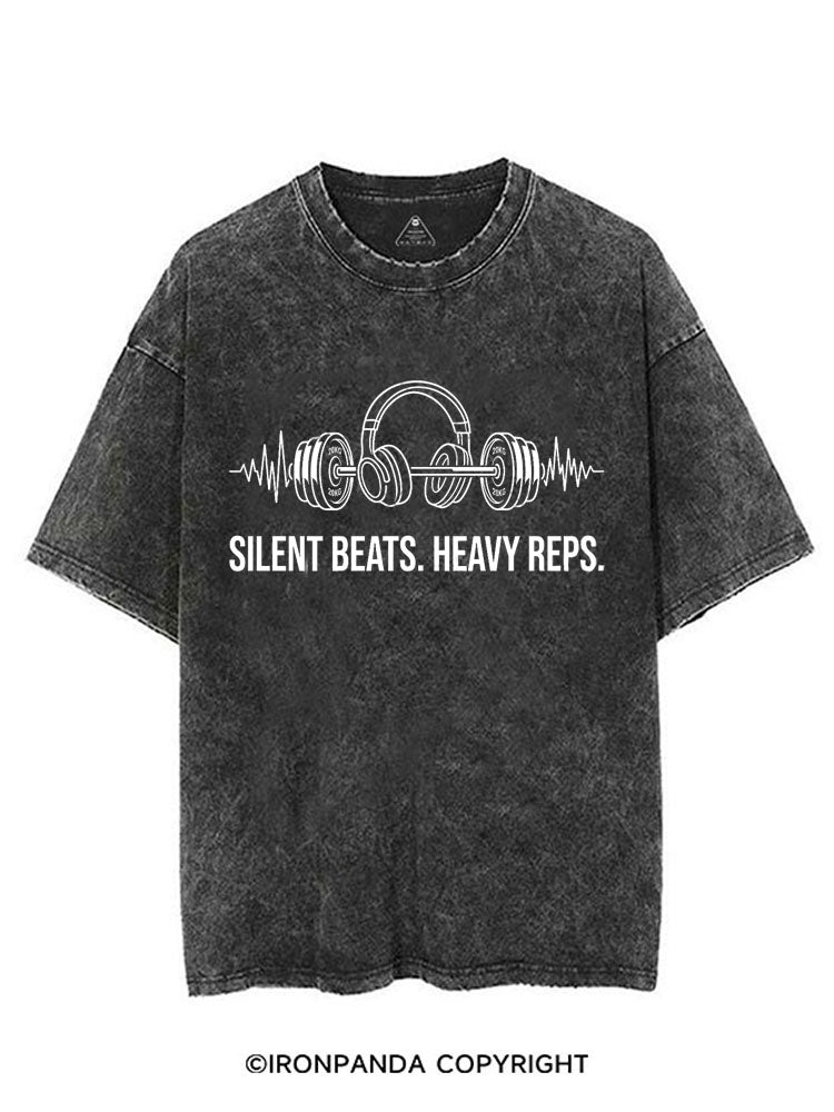 SILENT BEATS HEAVY REPS VINTAGE GYM SHIRT