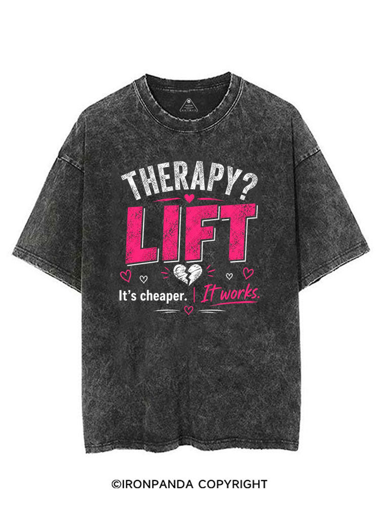 THERAPY? LIFT IT'S CHEAPER IT WORKS VINTAGE GYM SHIRT