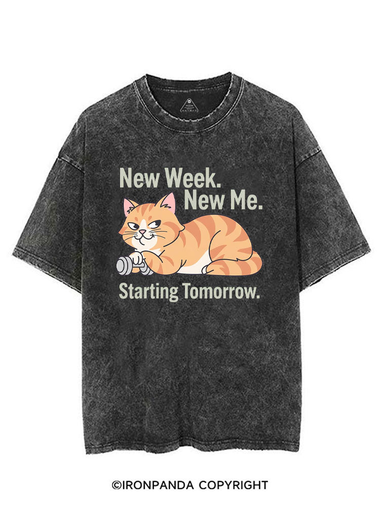 NEW WEEK NEW ME STARTING TOMORROW VINTAGE GYM SHIRT