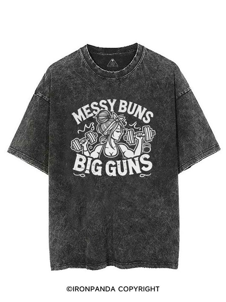 MESSY BUNS BIG GUNS VINTAGE GYM SHIRT