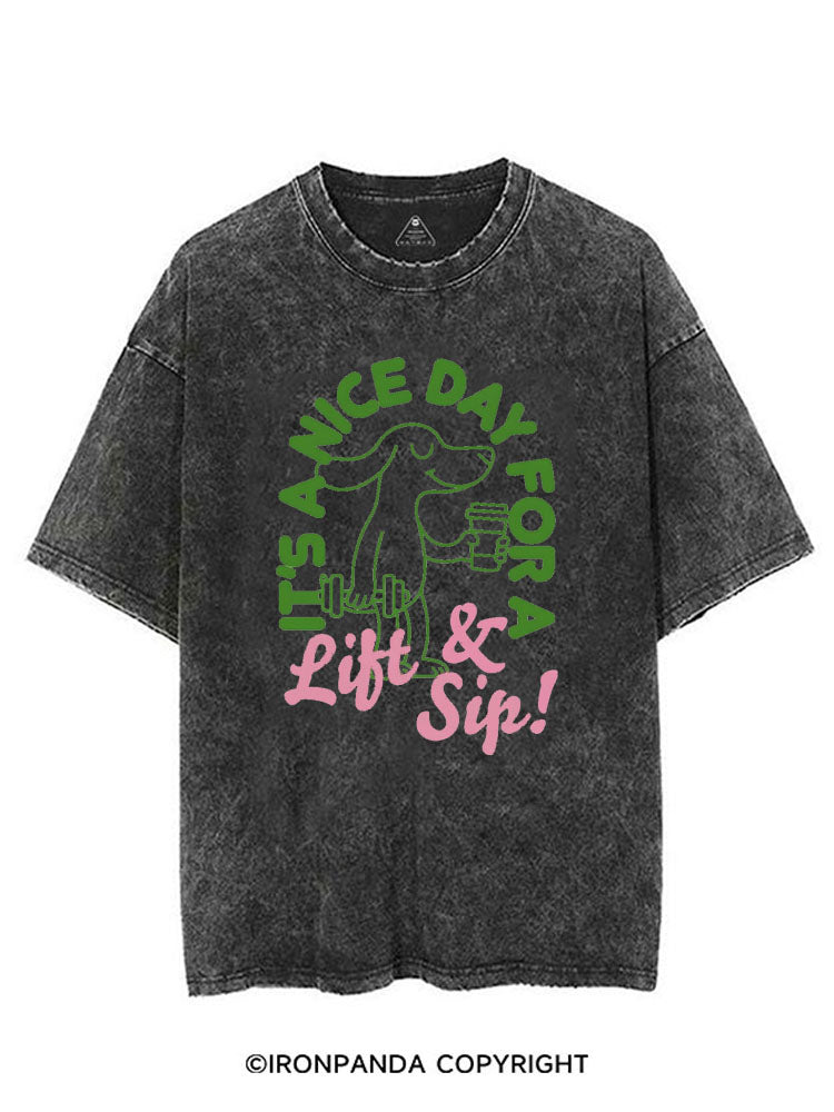 IT'S A NICE DAY FOR A LIFT & SIP! VINTAGE GYM SHIRT