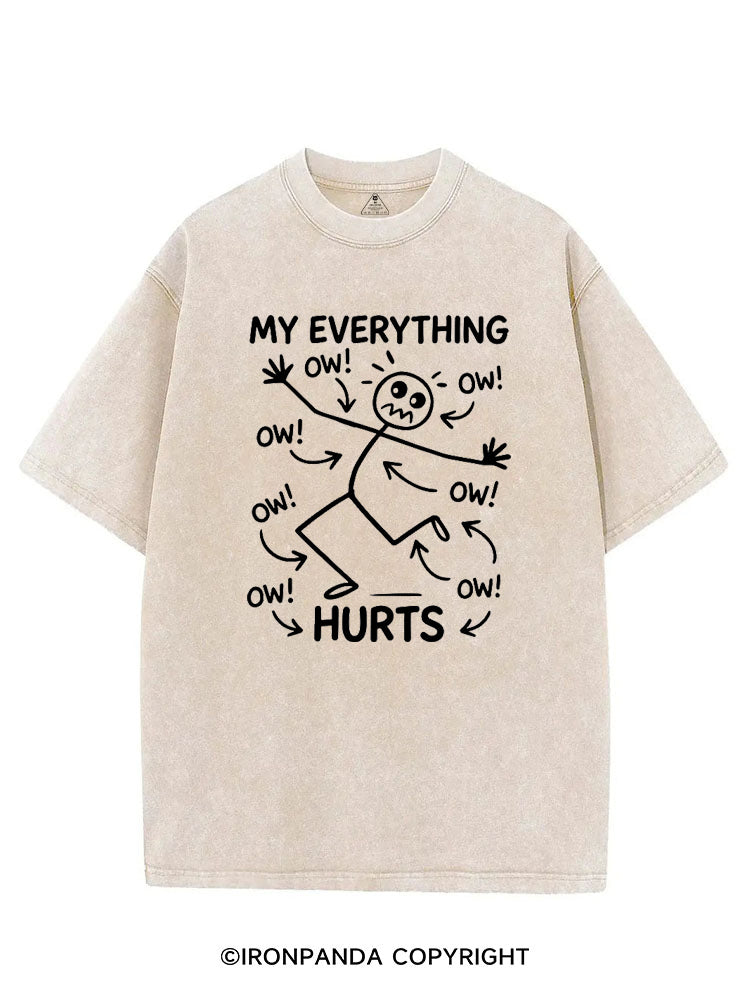 OW! OW! OW! MY EVERYTHING HURTS VINTAGE GYM SHIRT