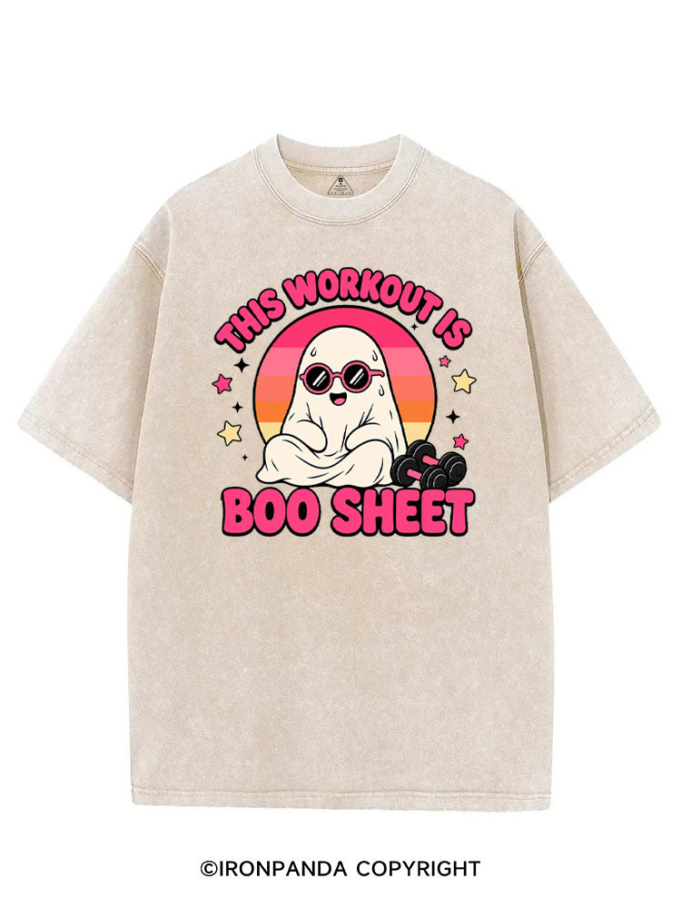 THIS WORKOUT IS BOO SHEET FUNNY GHOST VINTAGE GYM SHIRT