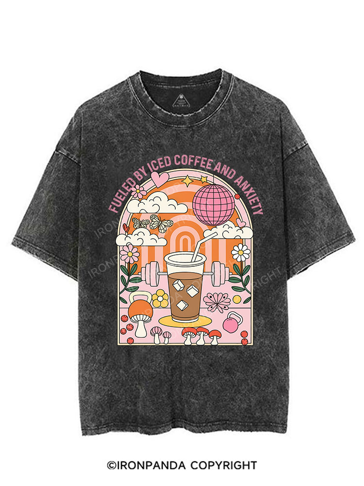 Fueled by Iced Coffee and Anxiety VINTAGE GYM SHIRT