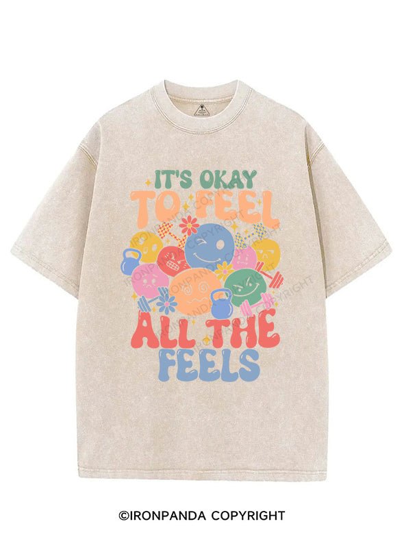 it's okay VINTAGE GYM SHIRT