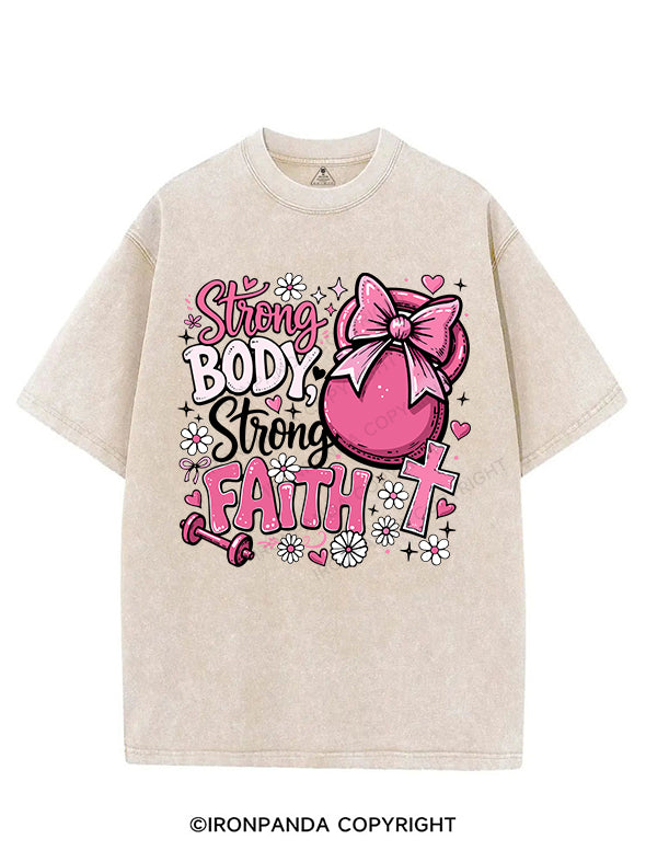 strong body strong faith VINTAGE GYM SHIRT