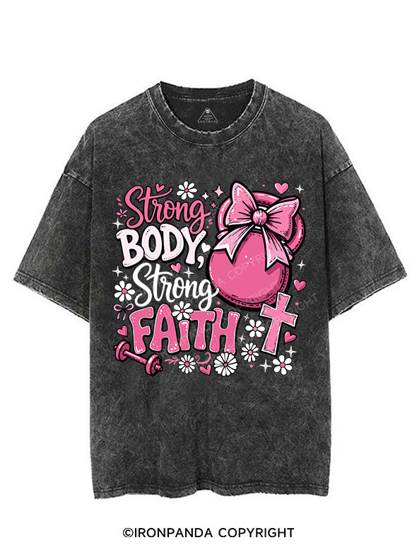 strong body strong faith VINTAGE GYM SHIRT