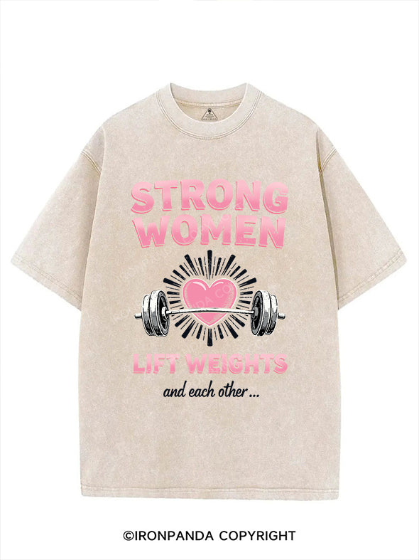 strong women lift weights VINTAGE GYM SHIRT