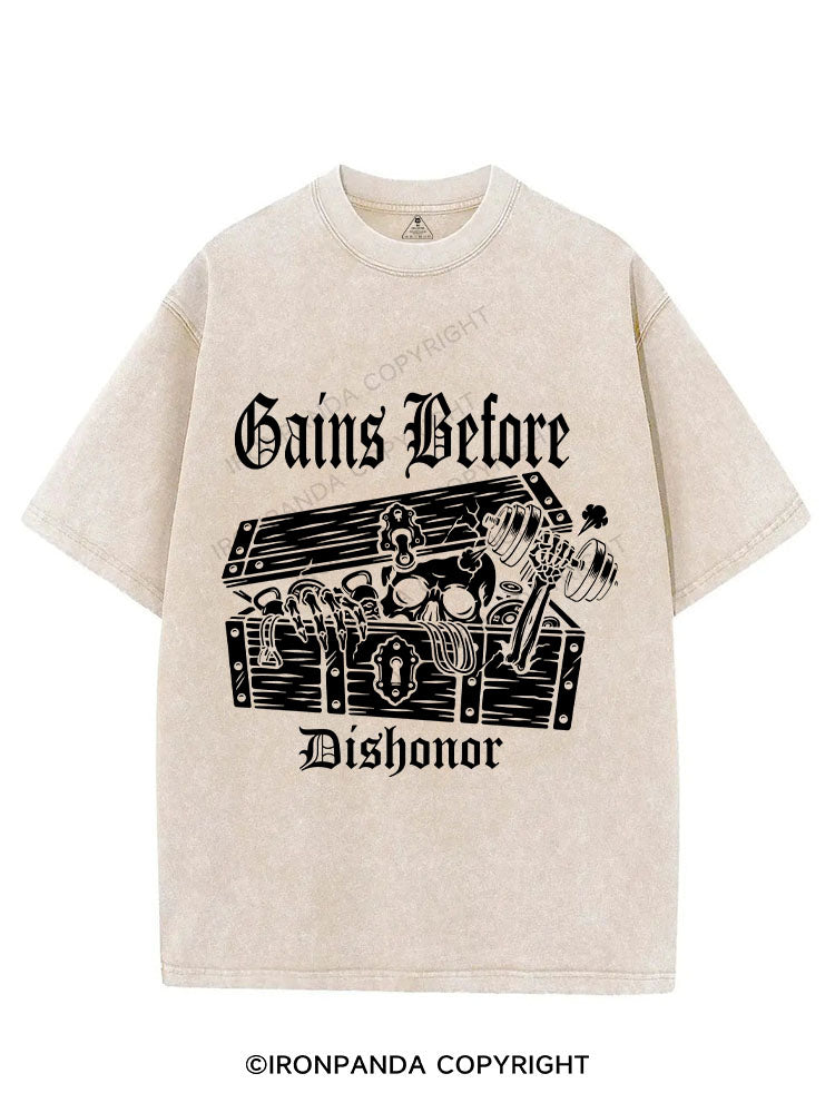 Gains Before Dishonor VINTAGE GYM SHIRT