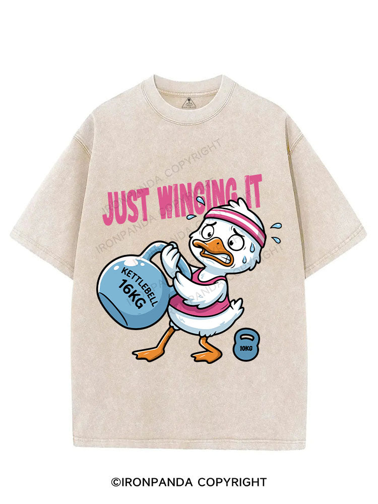JUST WINGING IT VINTAGE GYM SHIRT