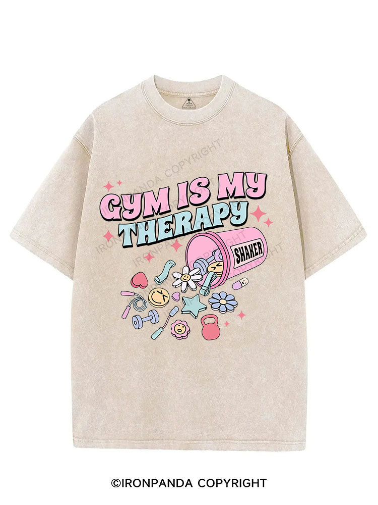 GYM IS MY THERAPY VINTAGE GYM SHIRT