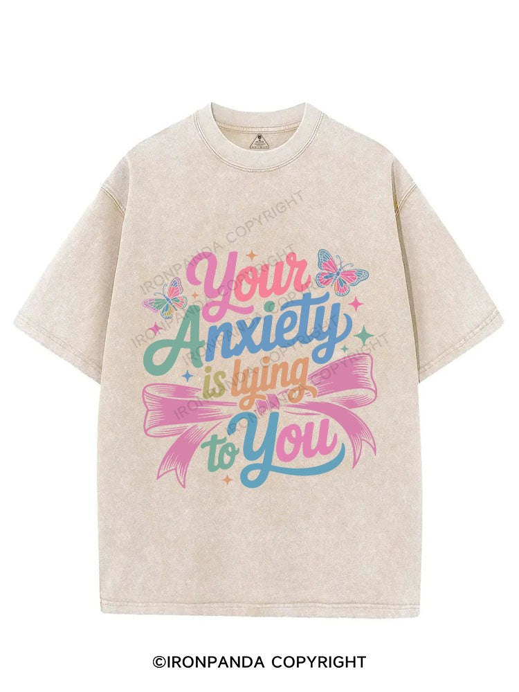 your anxiety is lying to you VINTAGE GYM SHIRT