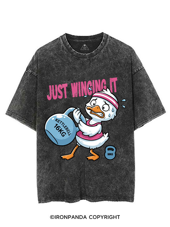 JUST WINGING IT VINTAGE GYM SHIRT