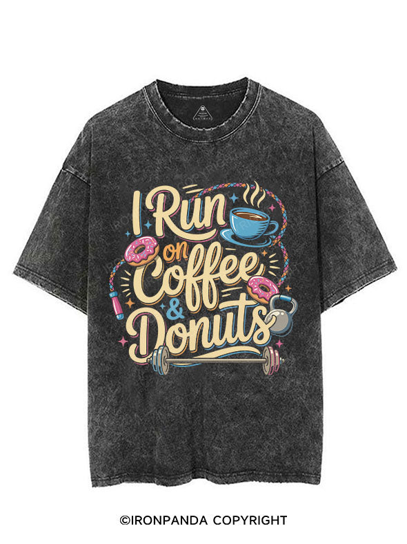 I Run on Coffee & Donuts VINTAGE GYM SHIRT