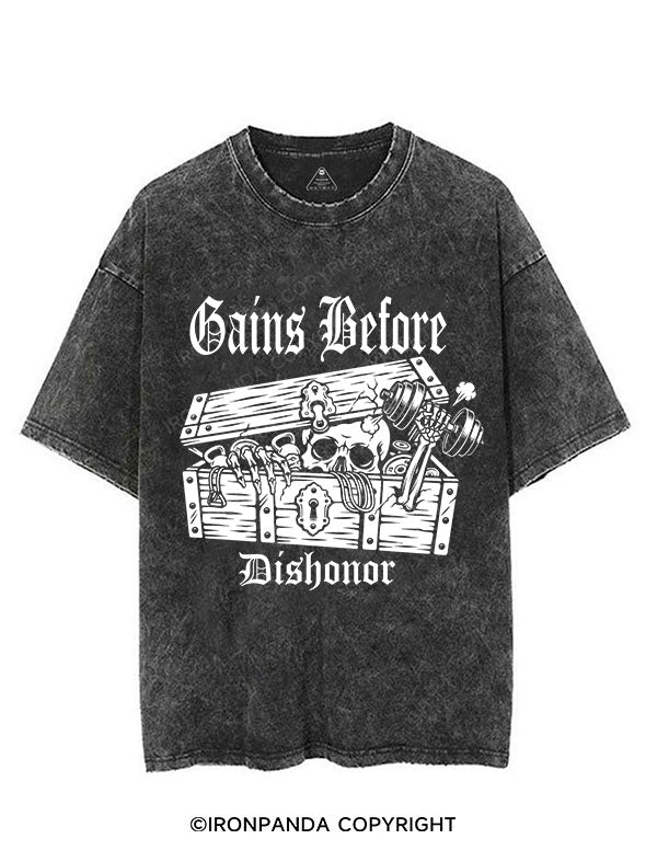 Gains Before Dishonor VINTAGE GYM SHIRT